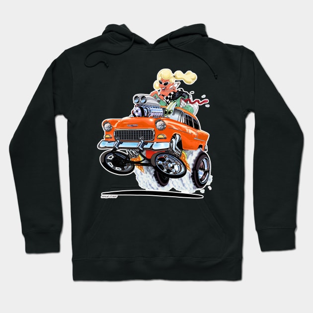 HIGH FIVE'N 1955 Chevy Gasser Hoodie by vincecrain